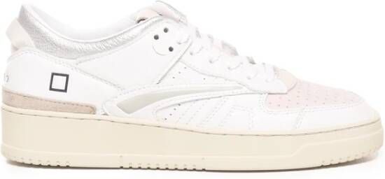 D.a.t.e. Witte Roze Leren Sneakers White Dames
