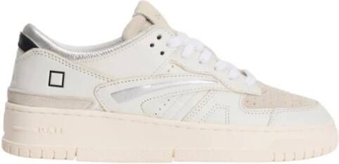 D.a.t.e. Witte Sneakers met Beige Accents