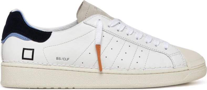 D.a.t.e. Witte Sneakers met Crèmewitte Rubberen Neus en Suède Tong White Heren