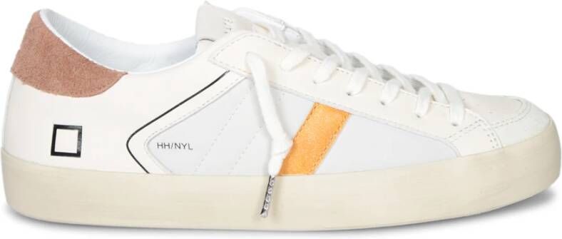 D.a.t.e. Witte Sneakers Ronde Neus Vetersluiting