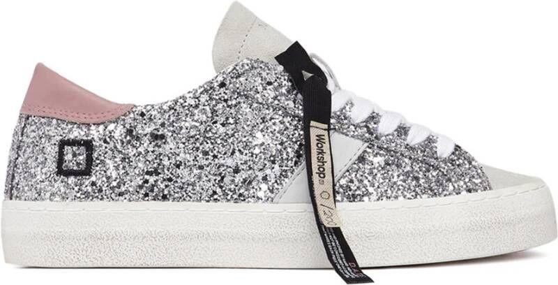 D.a.t.e. Zilver Glitter Lage Sneakers Gray Dames