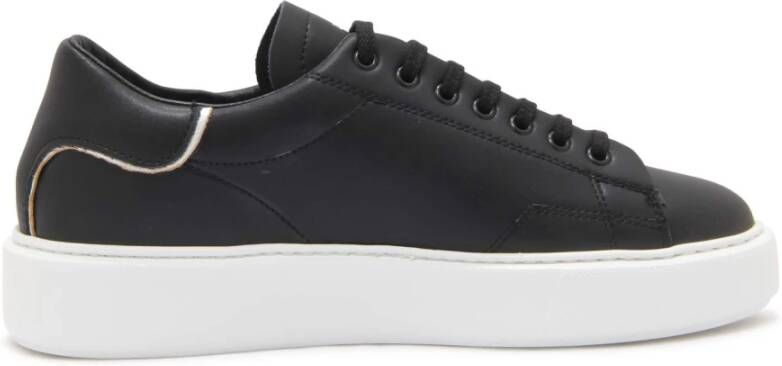 D.a.t.e. Zwarte Kalfsleren Modieuze Schoenen
