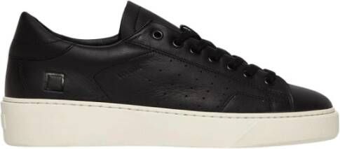 D.a.t.e. Zwarte leren lage sneaker Black Heren