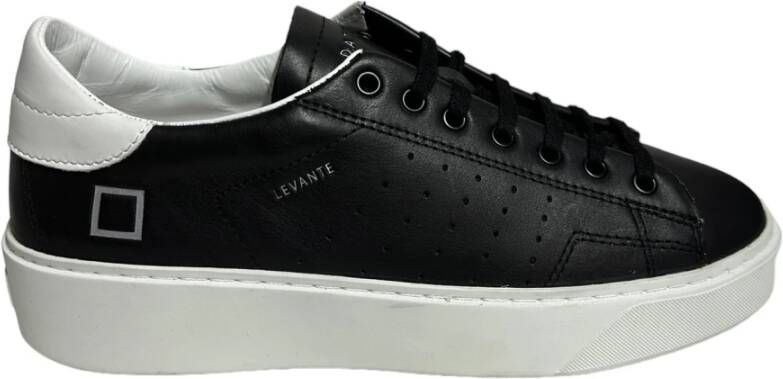 D.a.t.e. Zwarte leren lage sneaker Black Heren