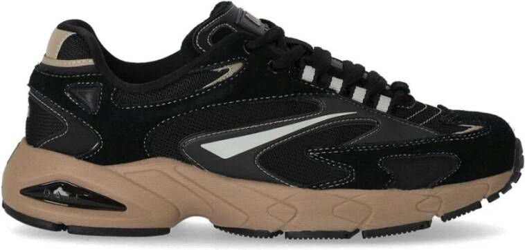 D.a.t.e. Zwarte Mesh Sneaker met Contrasterend Logo Black Heren