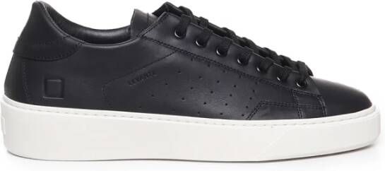 D.a.t.e. Zwarte leren lage sneakers met unieke details Black Heren