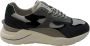 D.a.t.e. Zwarte Suède en Leren Sneakers Multicolor Heren - Thumbnail 1