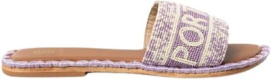 De Siena Handgemaakte Geborduurde Portofino Sandaal Purple Dames