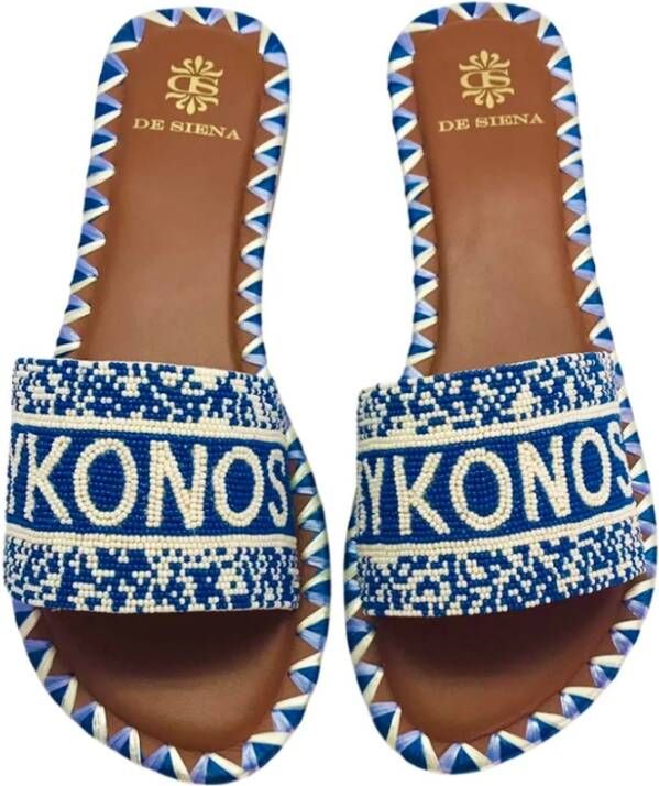 De Siena Flat Sandals Blauw Dames