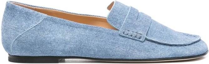 Dear Frances Cerulean Blue Leren Penny Slot Schoenen Blue Dames