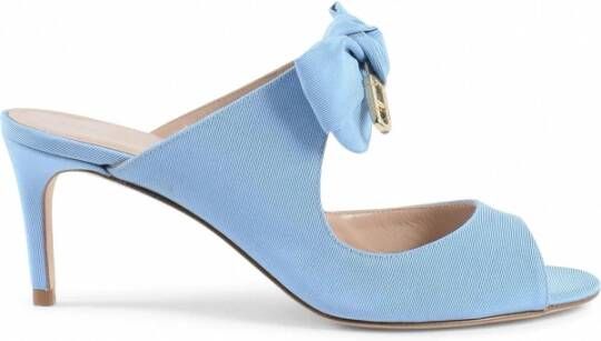 Dee Ocleppo Blauwe Bow Mule Lage Hak Cocktail Blue Dames