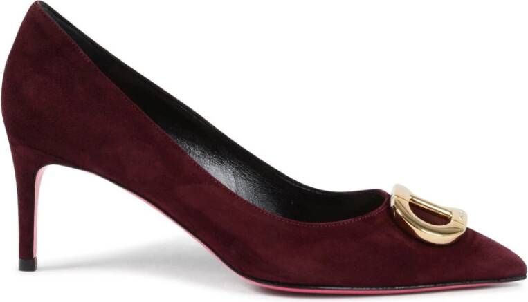 Dee Ocleppo Burgundy Suede Boss Lady Pump Red Dames