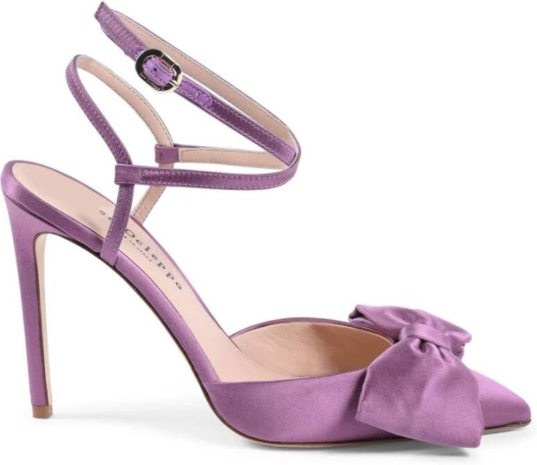 Dee Ocleppo Chique Satijnen Enkelband Stiletto Pump Purple Dames