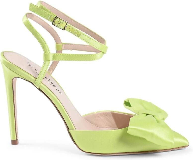 Dee Ocleppo Chique Satijnen Enkelband Stiletto's Green Dames