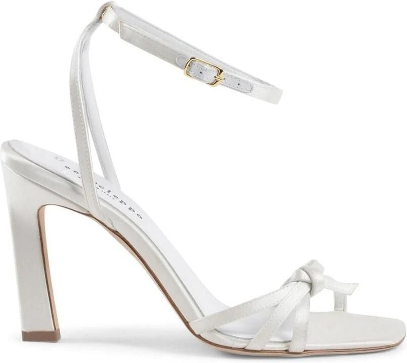 Dee Ocleppo Elegant Ivory Satin High Heel Sandal