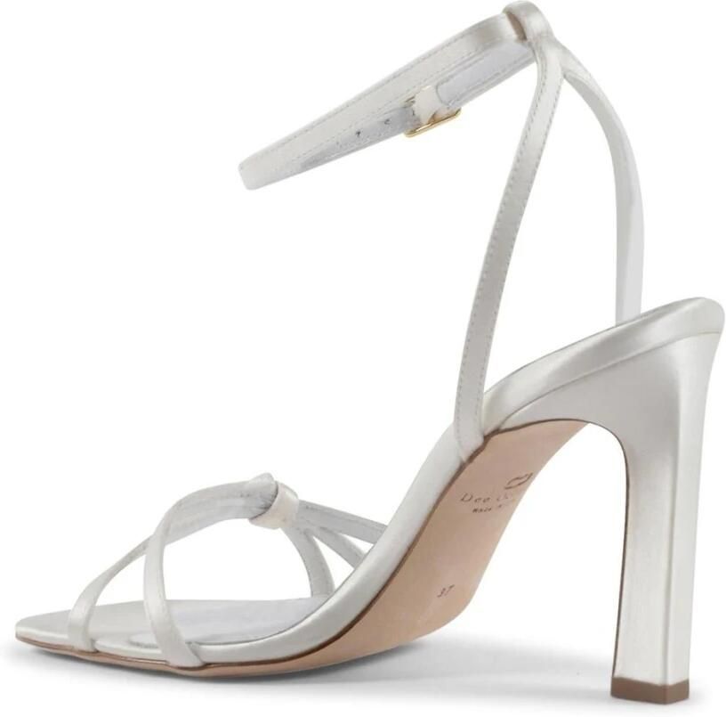 Dee Ocleppo Elegant Ivory Satin High Heel Sandal