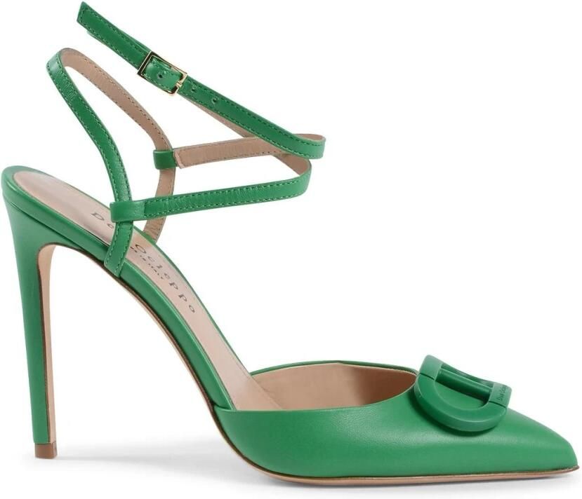 Dee Ocleppo Zwarte Leren Stiletto Pump Green Dames