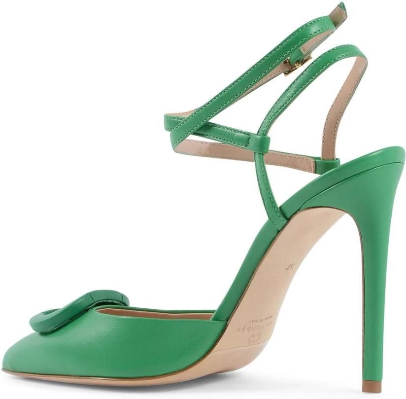Dee Ocleppo Zwarte Leren Stiletto Pump Green Dames