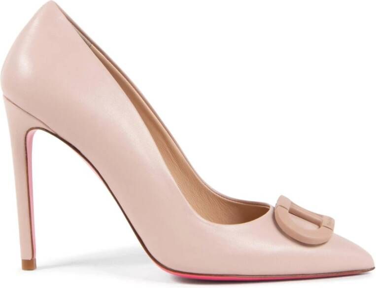 Dee Ocleppo Elegante Leren Stiletto Pump Beige Dames