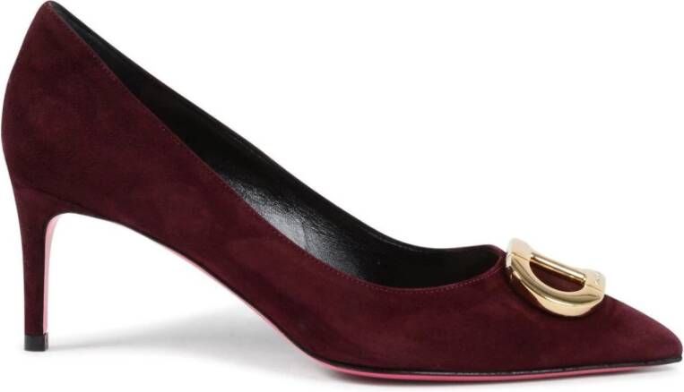 Dee Ocleppo Italiaanse suède pumps met puntige neus Red Dames