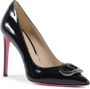 Dee Ocleppo Gouden Logo Leren Pomp Black Dames - Thumbnail 1