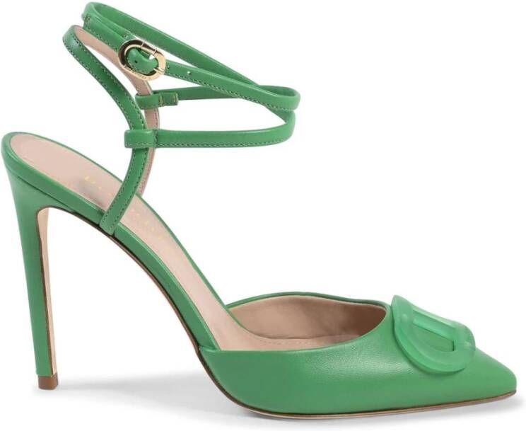 Dee Ocleppo Zwarte Leren Stiletto Pump Green Dames