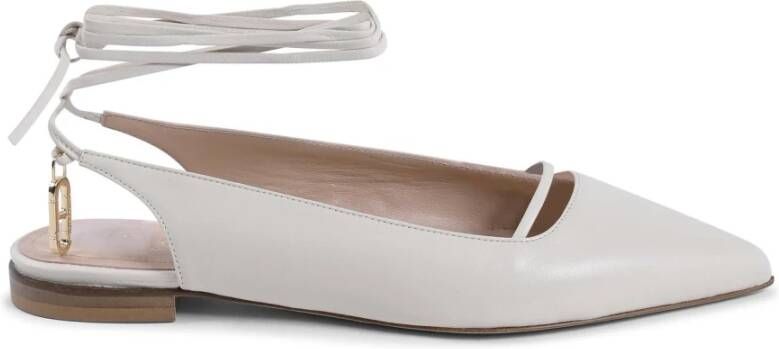 Dee Ocleppo Italiaans Leren Slingback Lage Hak White Dames