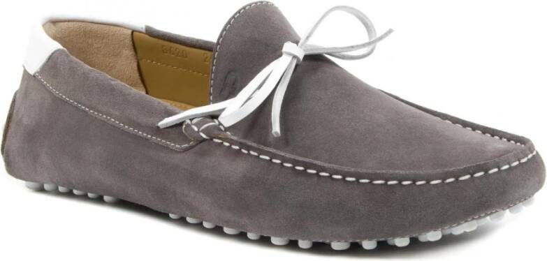 Dee Ocleppo Italiaanse handgestikte suède loafers Gray Heren