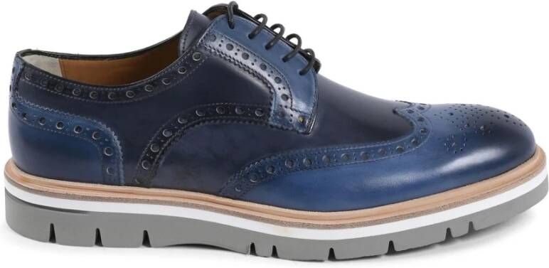 Dee Ocleppo Italiaanse leren brogueschoenen Blue Heren