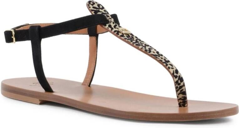 Dee Ocleppo Sandalen TStrap Platte Sandalen Luipaard Print