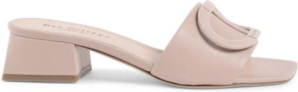 Dee Ocleppo Logo Leren Muiltjes Sandalen Pink Dames