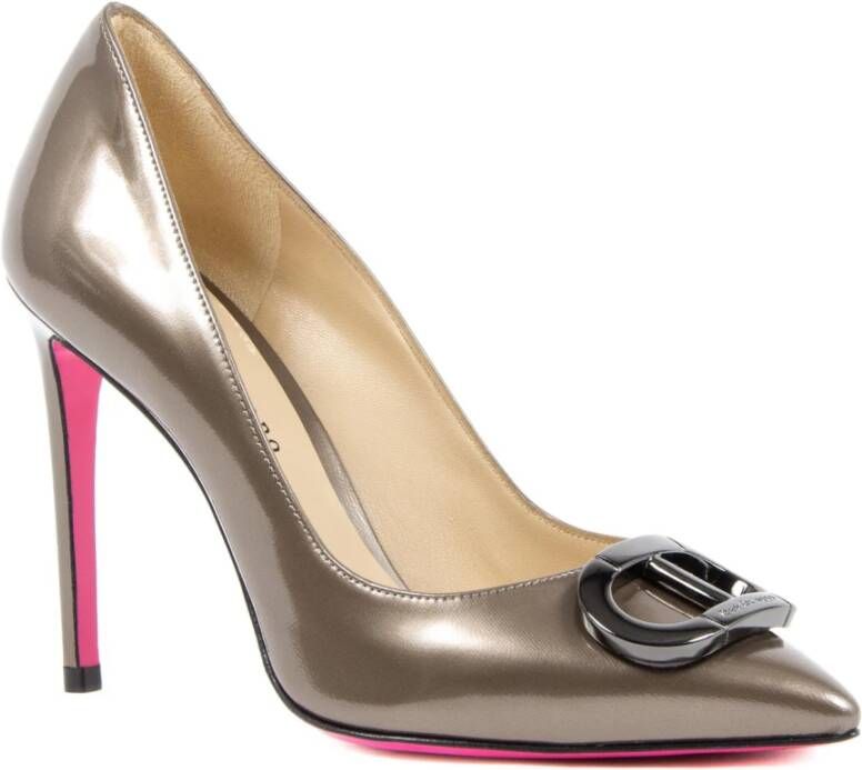 Dee Ocleppo Logo Leren Pomp Gray Dames