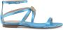 Dee Ocleppo Satin Strik Enkelband Sandaal Blue Dames - Thumbnail 1