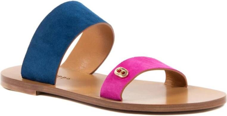 Dee Ocleppo Suede Platte Sandalen Elegant Comfortabel Multicolor Dames