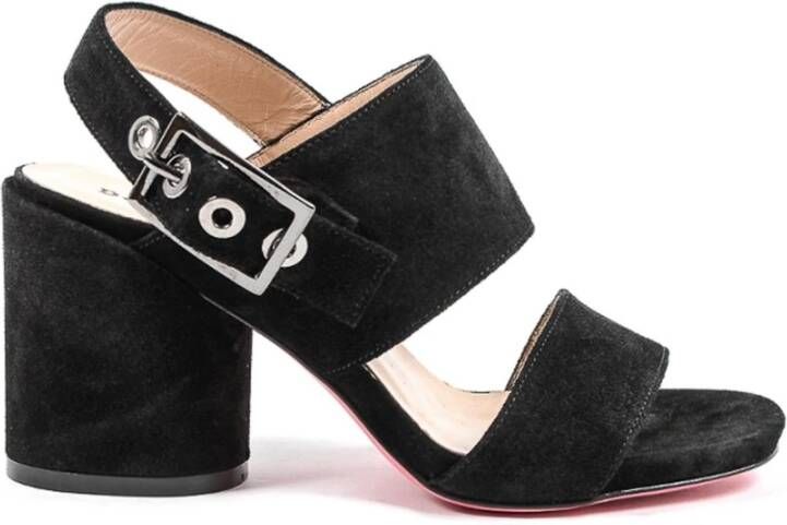 Dee Ocleppo Sandalen zwarte suede gesp sandalen met blokhak