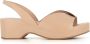 DEL Carlo Beige Leren Kruisband Wig Sandalen Beige Dames - Thumbnail 1