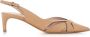 DEL Carlo Beige Leren Pump met Puntige Neus en Hak - Thumbnail 1