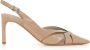 DEL Carlo Beige Leren Pump met Puntige Neus en Hak - Thumbnail 1