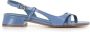 DEL Carlo Blauwe Lakleren Gekruiste Band Sandalen - Thumbnail 1