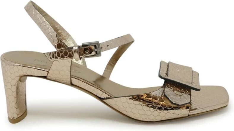 DEL Carlo Bronzen Leren Sandalen Ss24 Brown Dames