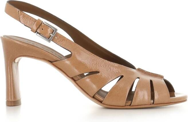 DEL Carlo Bruine Dames Sandalen van Lakleer