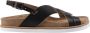 DEL Carlo Comfortabele platte suède sandalen Black Dames - Thumbnail 1