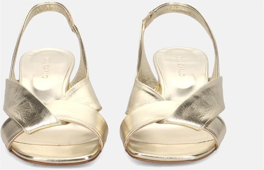 DEL Carlo Gouden leren gekruiste banden sandalen