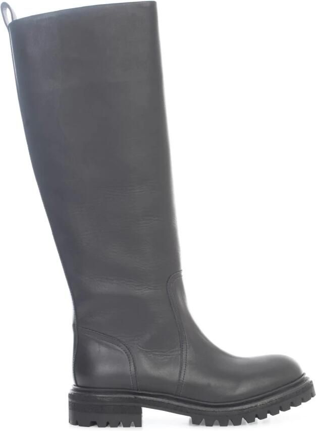 DEL Carlo Hoge leren laarzen met profielzool