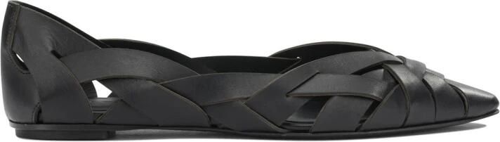 DEL CARLO Lisi Woven Pointed-Toe Flats