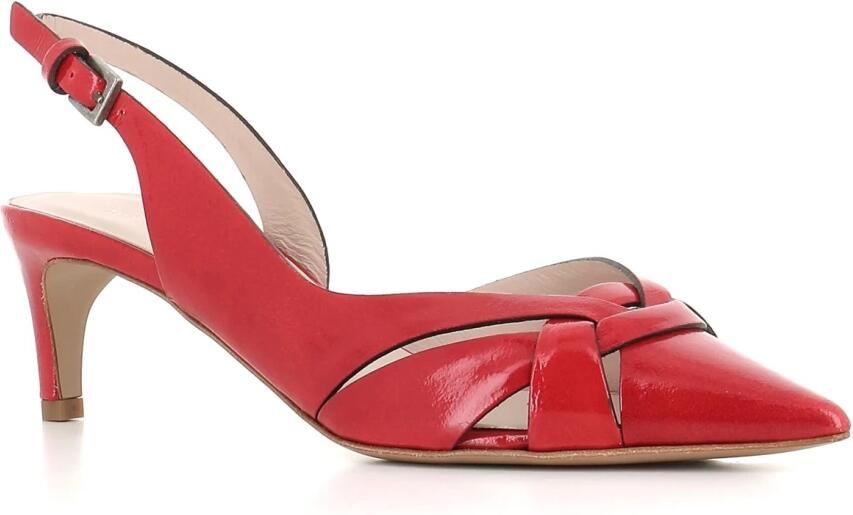 DEL Carlo Rode puntige pump met gespsluiting