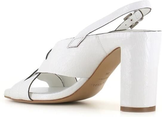 DEL Carlo Witte Craquelè Leren Sandalen