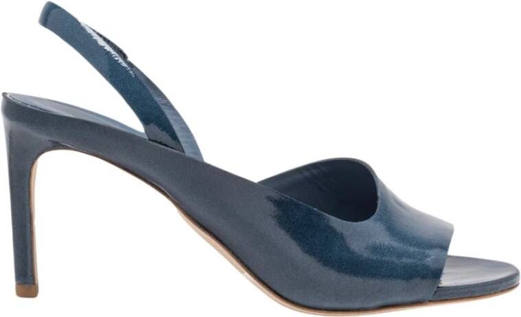 DEL Carlo Elegante Stiletto Sandalen met Asymmetrisch Design Blue Dames