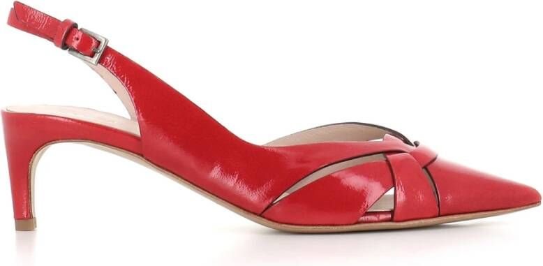 DEL Carlo Rode puntige pump met gespsluiting