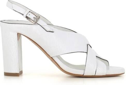 DEL Carlo Witte Craquelè Leren Sandalen